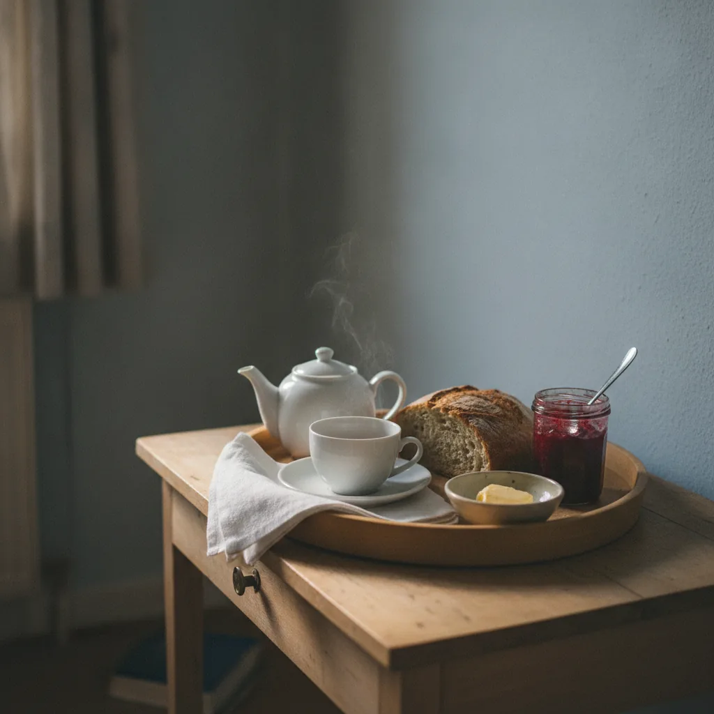 Frühstück am Morgen als Teil der täglichen Unterstützung