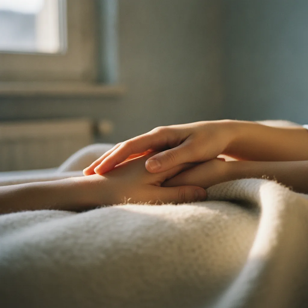 Hände, die Halt geben, in der Palliativbegleitung